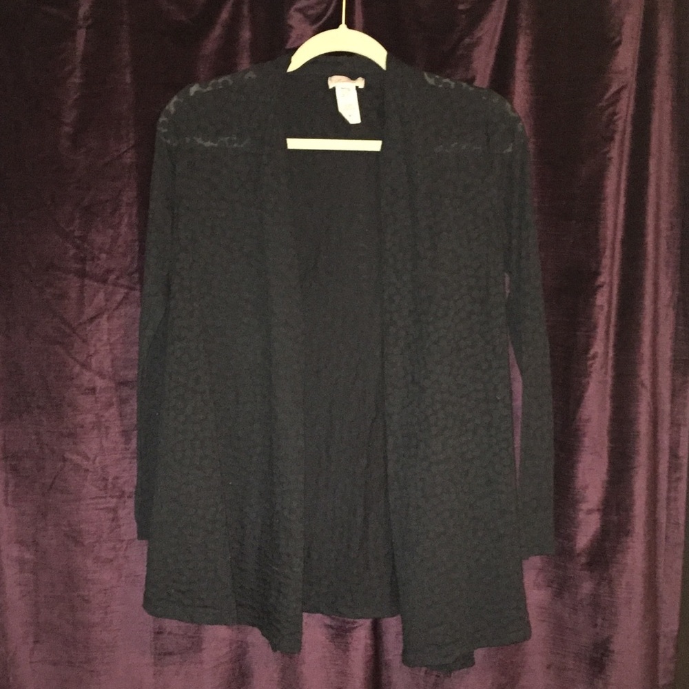 Sheer Black Polka Dot Cardigan